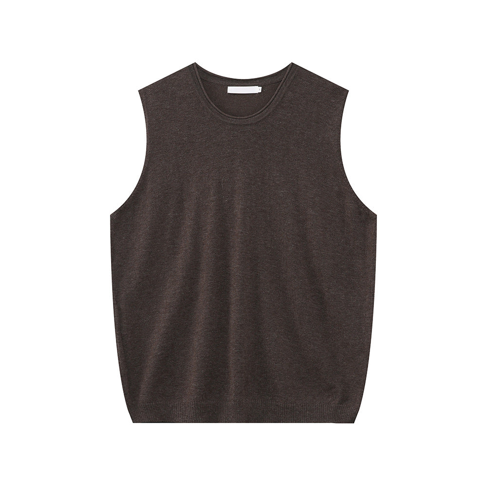 MTLCLOTHES Korean Round Neck Loose Sleeveless Knitted Vest