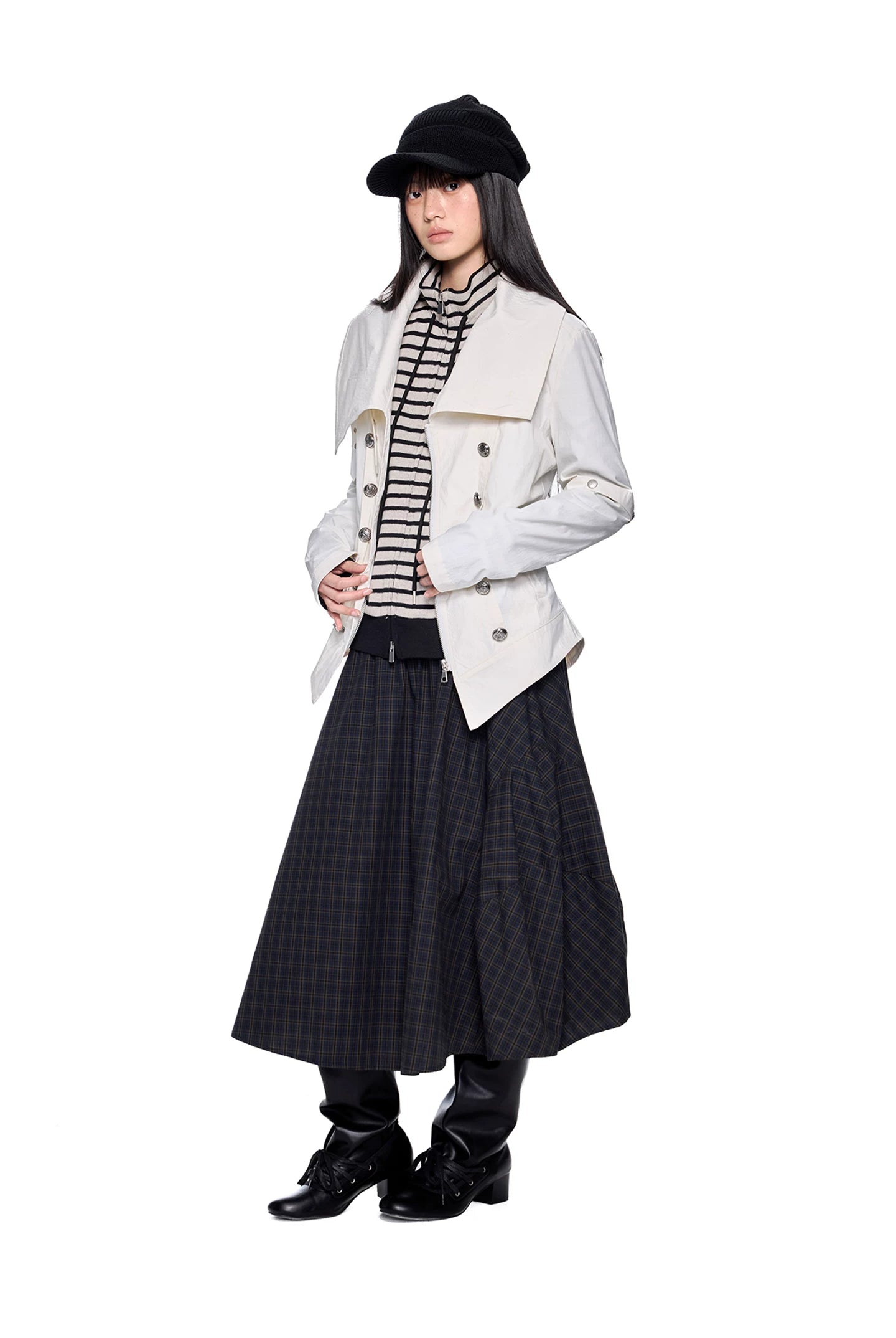 EZEK Turtleneck Metal Buckle Slim Jacket