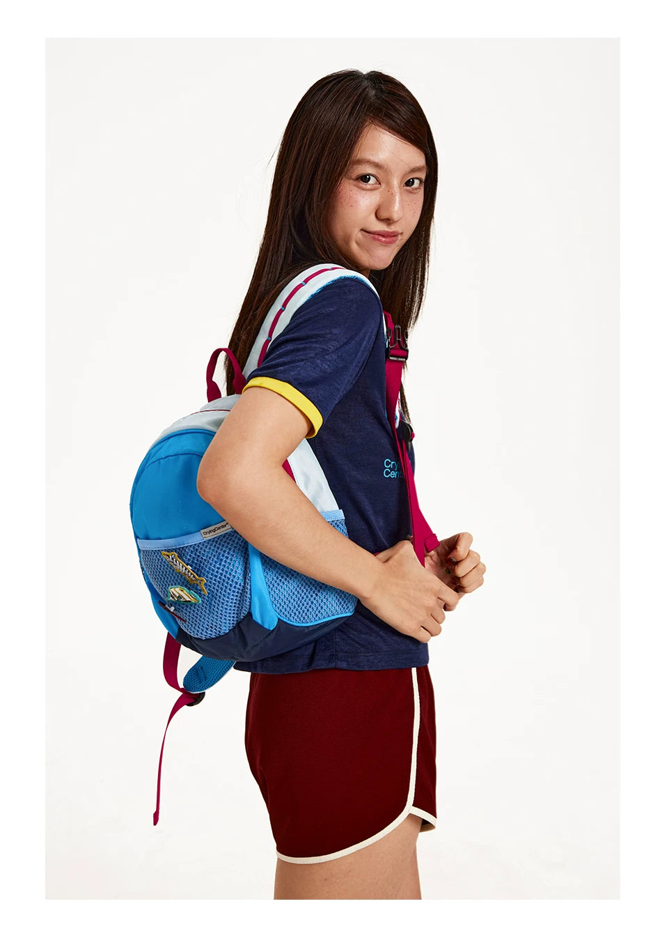 CryingCenter Contrast Pin Small Fish Embroidery Sports Backpack
