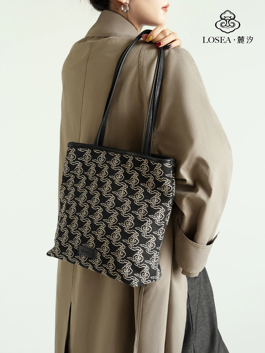 LOSEA Jacquard Embroidered Small Tote Bag