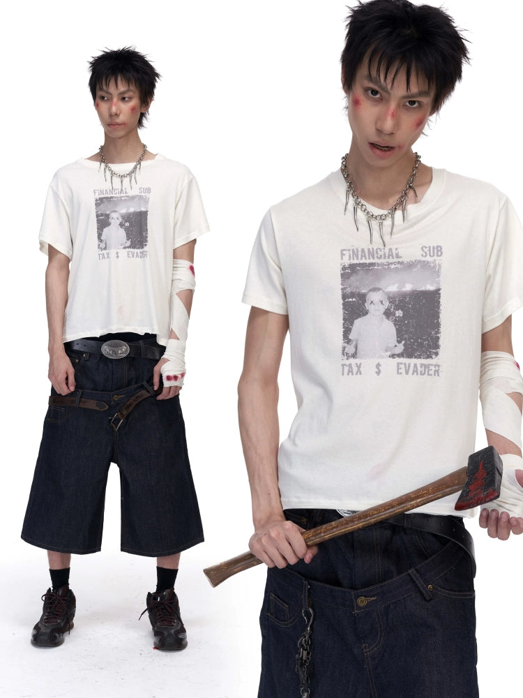 Imdelusion Thin Retro Double Neck Casual Tee