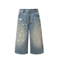 VLABMADE Old Ink Splashing A-shaped Wide-leg Loose Denim Pants