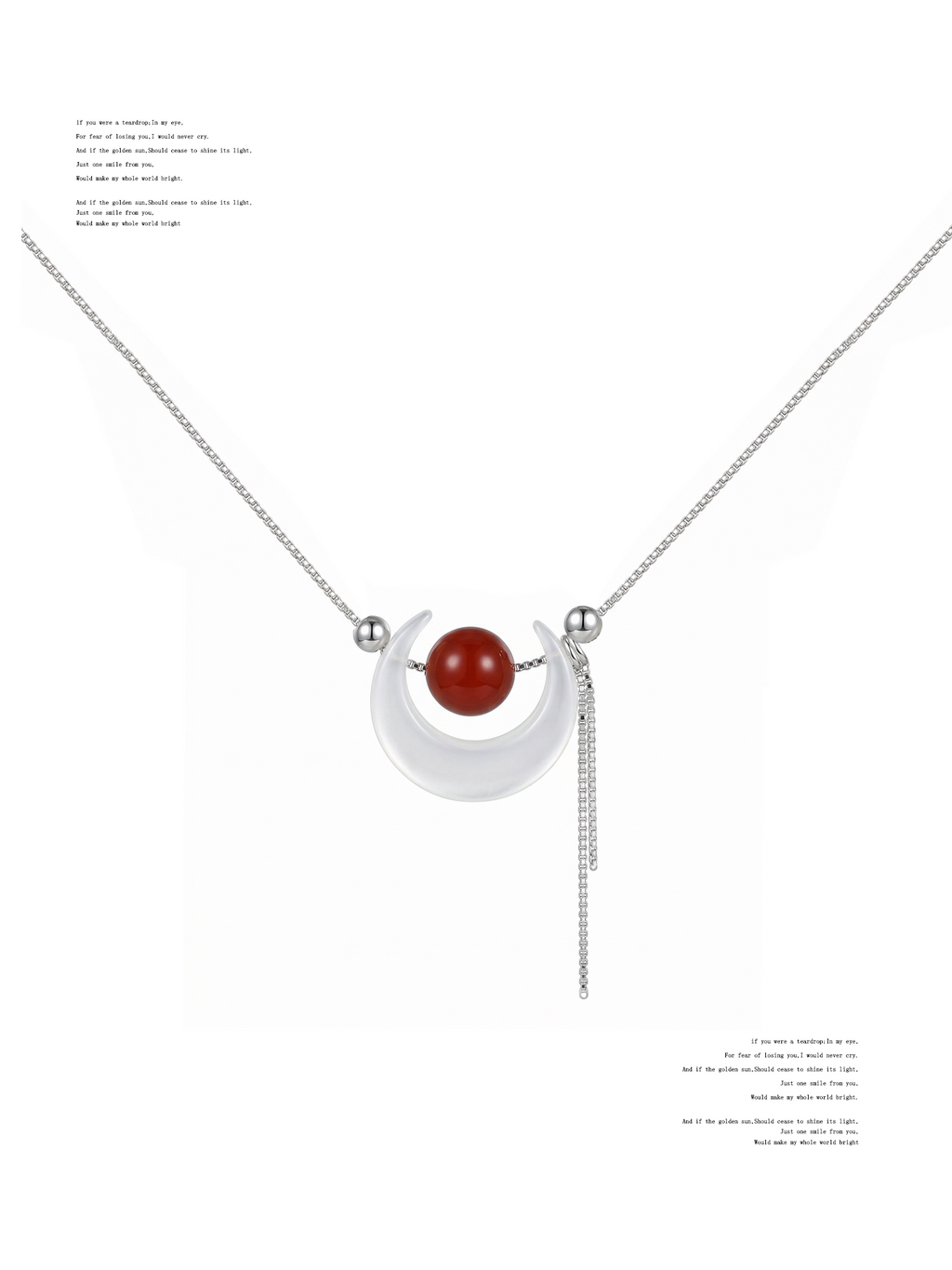 NO SOLUTION Moon Agate Niche Necklace