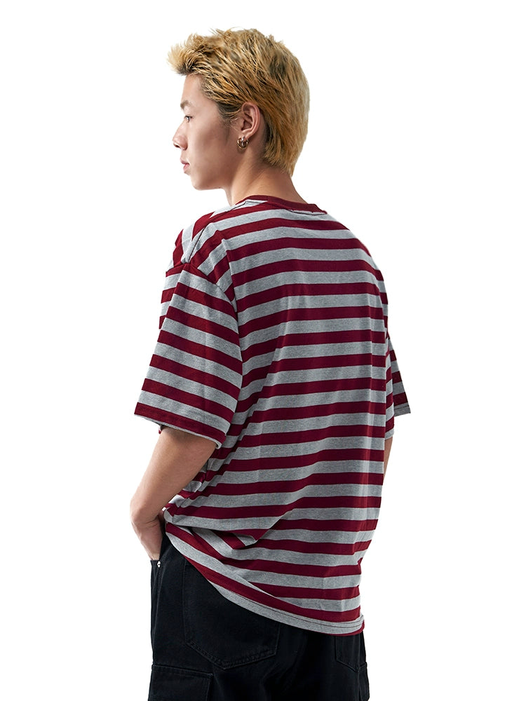 OBSESSWITH Striped Short Sleeve Tee