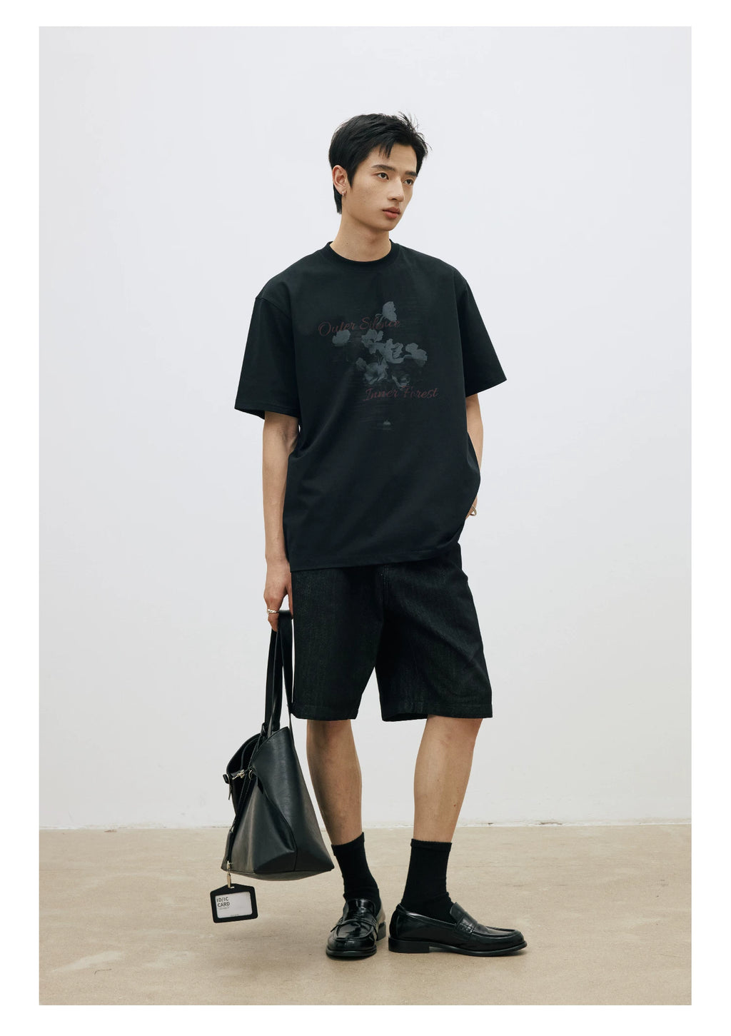 LR Cool Contrasting Color Ink Pattern Flower Tee