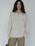 EIGHTHMONTH Korean Lazy Style V-neck Long Sleeve