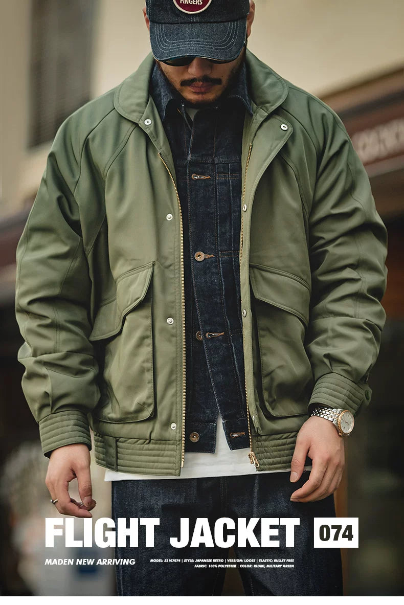 Madden Vintage Thickened Bomber Army Cotton Jacket