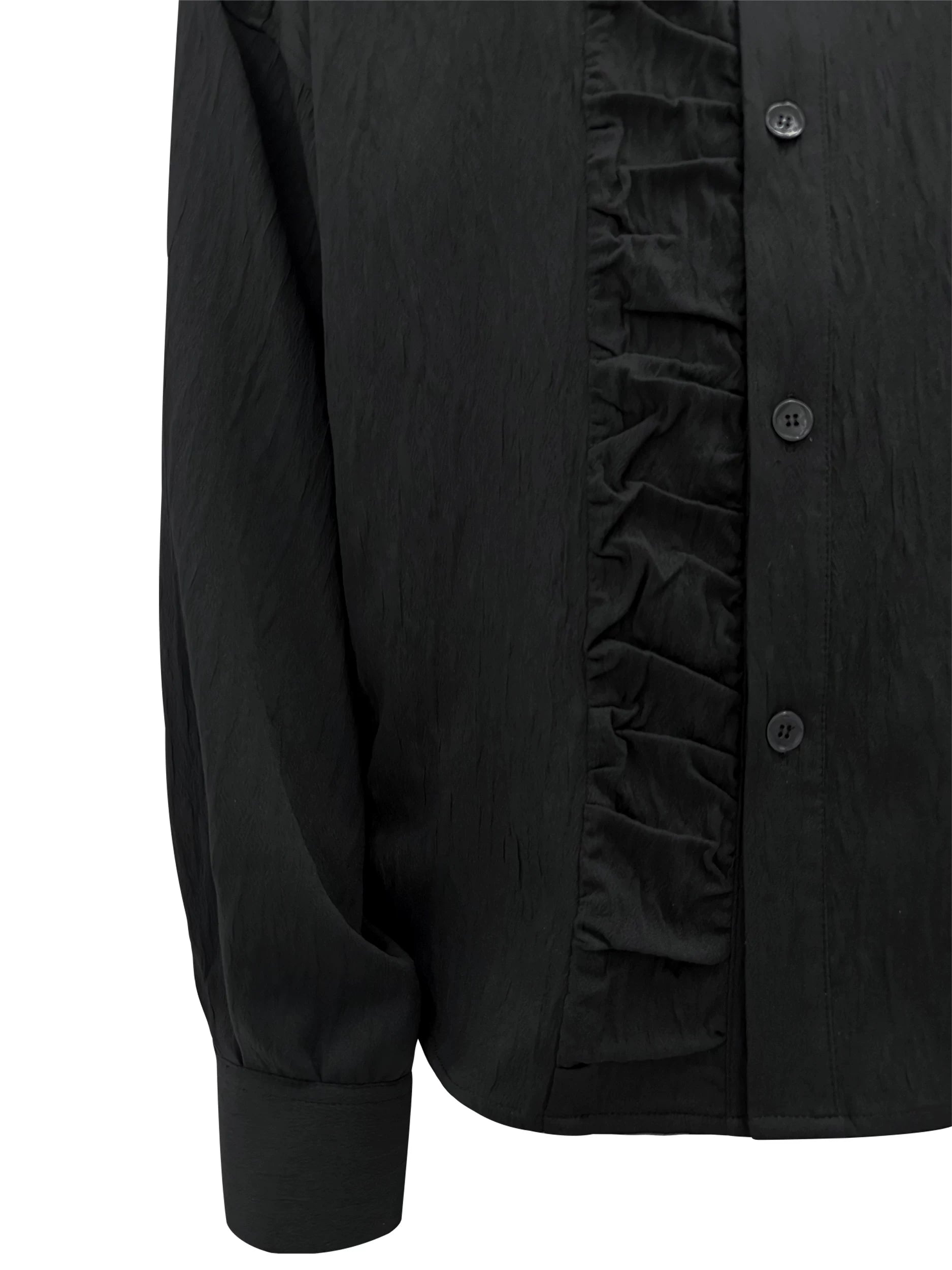 SOUTHFISH Pleated Texture Loose-fitting Long-sleeved Shirt