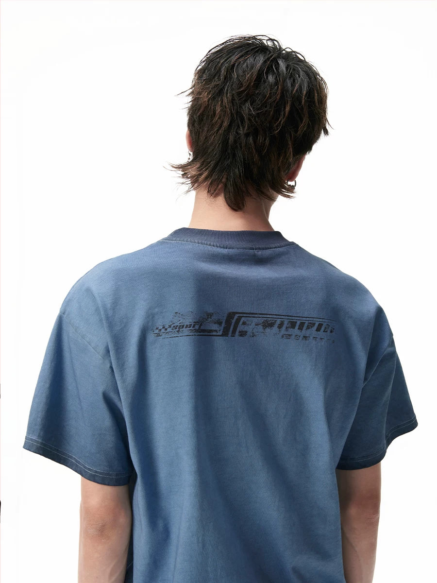 SGW Racer Dirty Dye Print Casual Tee