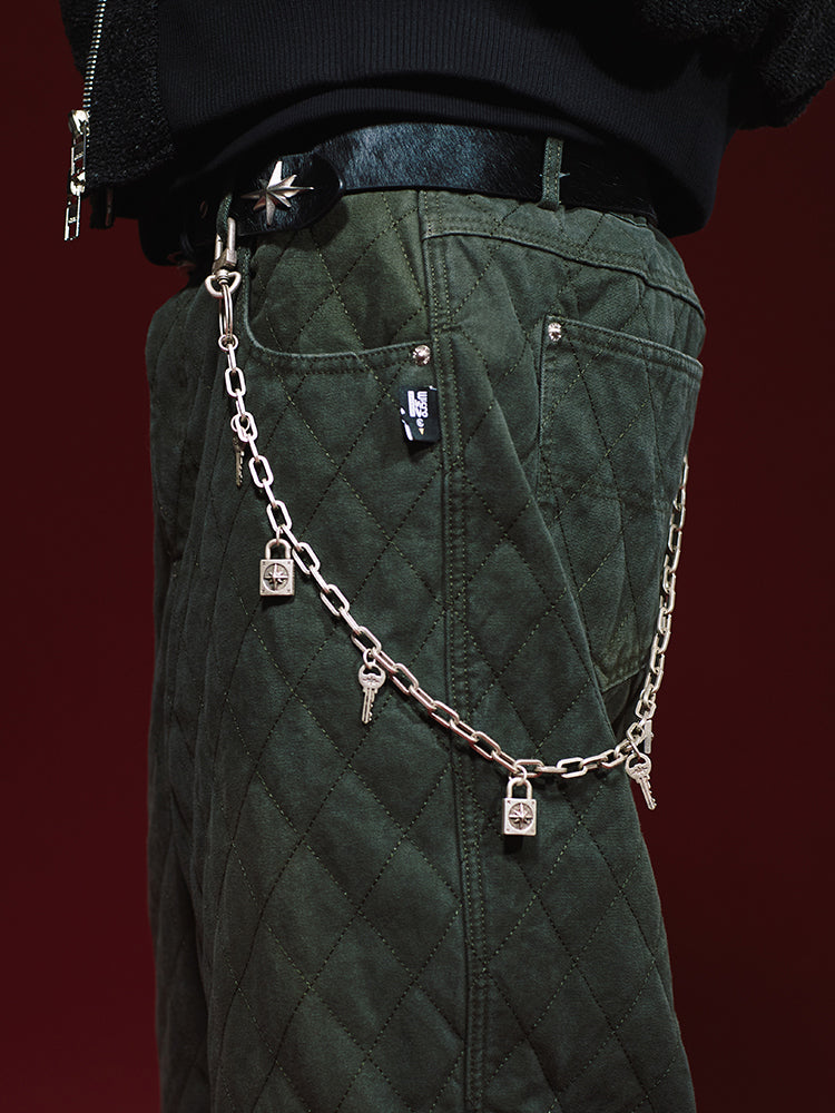 Remedy metal chain waist key lock