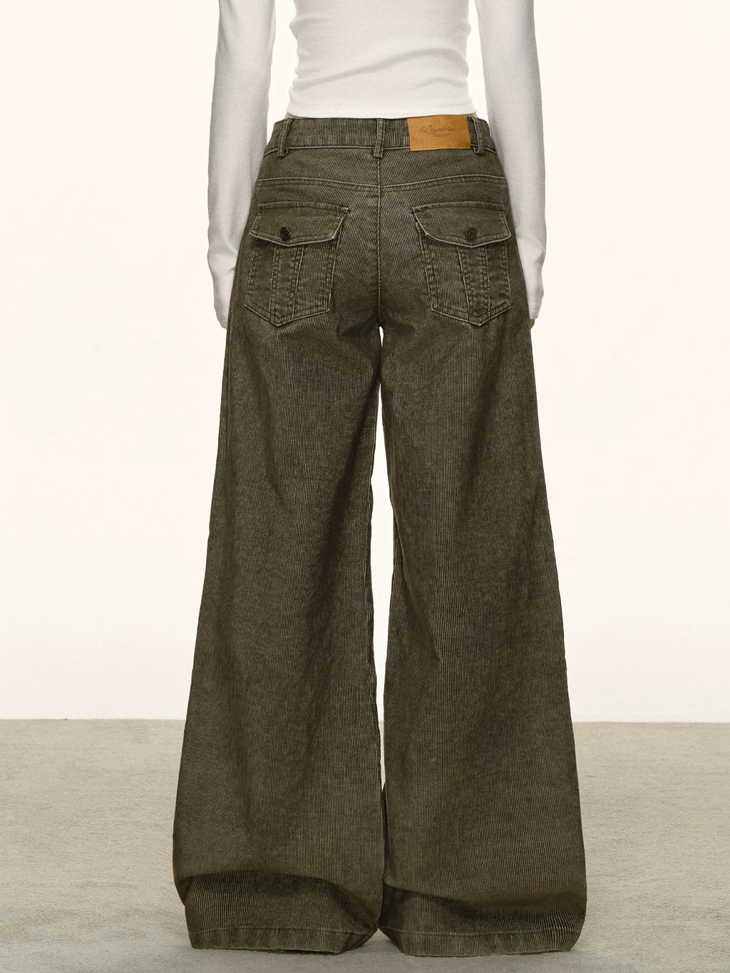 Anna Aneae Loose Wide Leg Straight Floor Pants Trousers