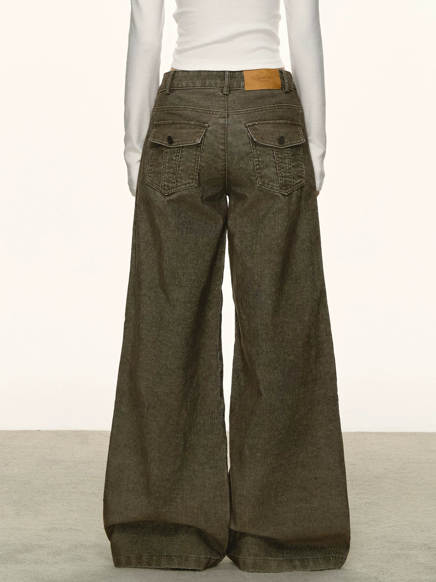 Anna Aneae Loose Wide Leg Straight Floor Pants Trousers