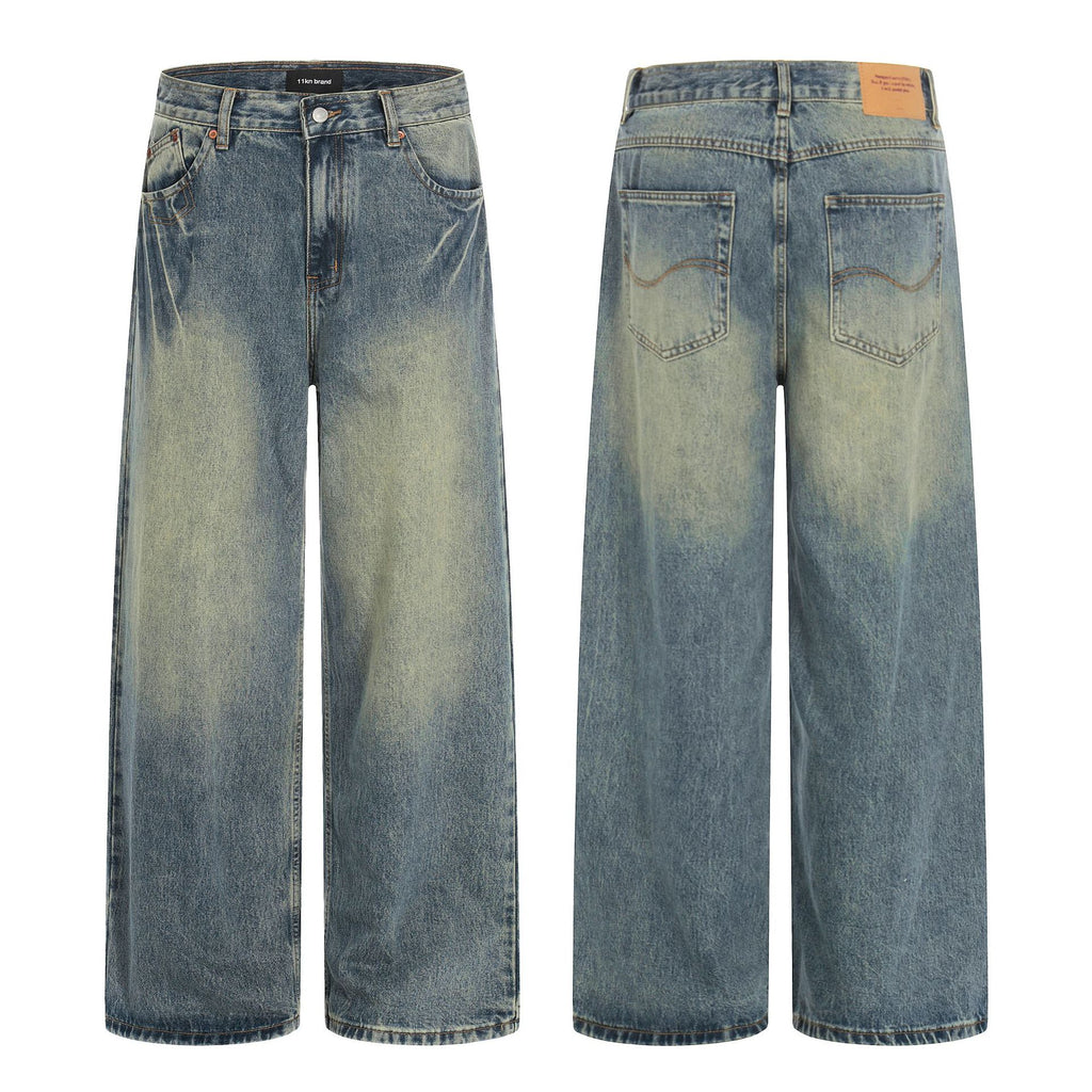 11KN Lightning Pattern Loose Wide-leg Floor Pants