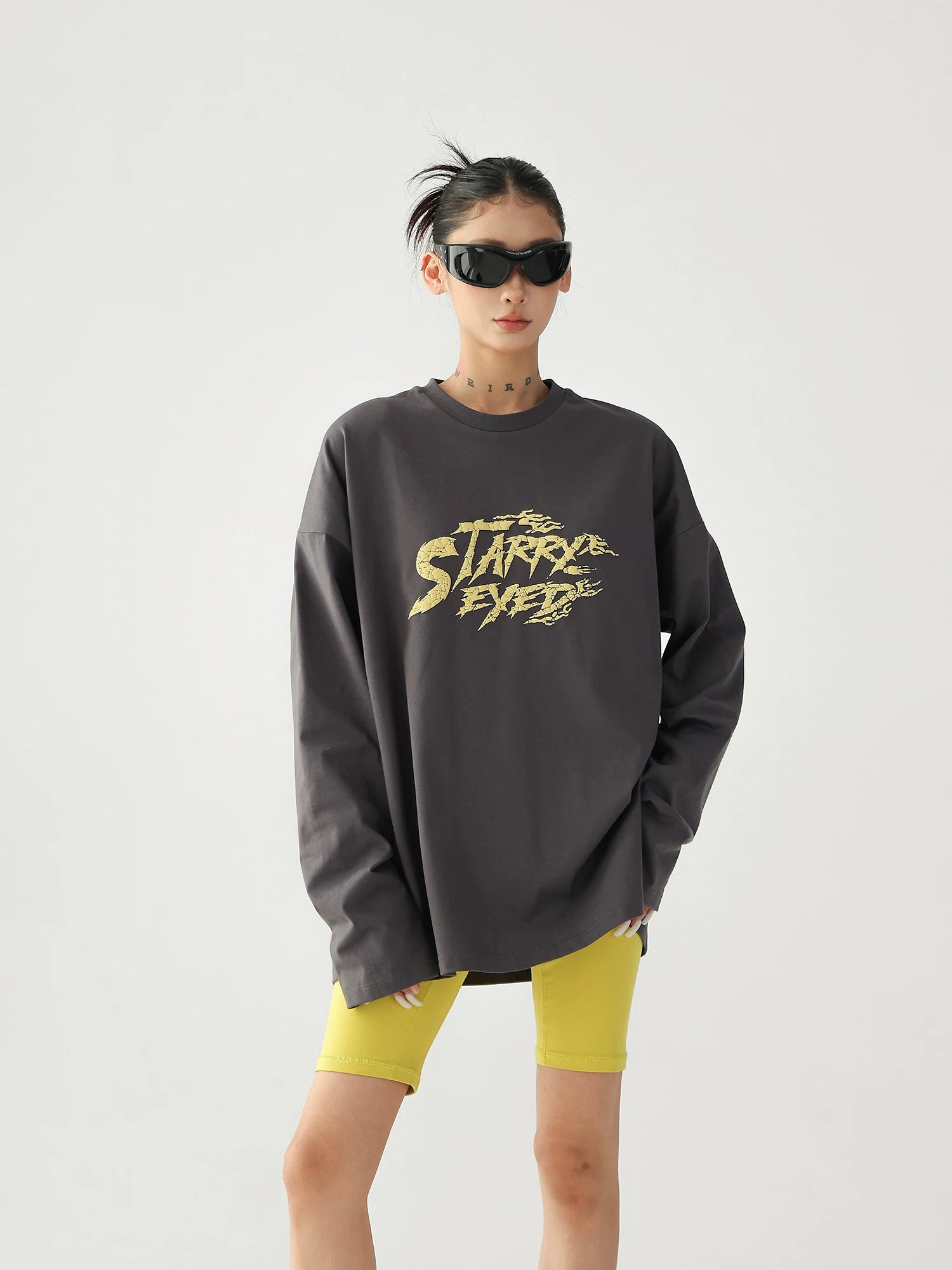 AceStudios Loose Foam Three-dimensional Letter Print Long Sleeve