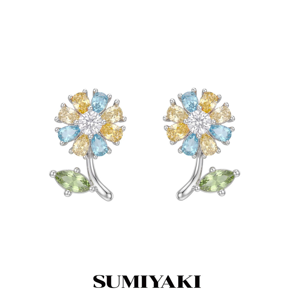 SUMIYAKI Exquisite Diamond-encrusted Stacked Earrings