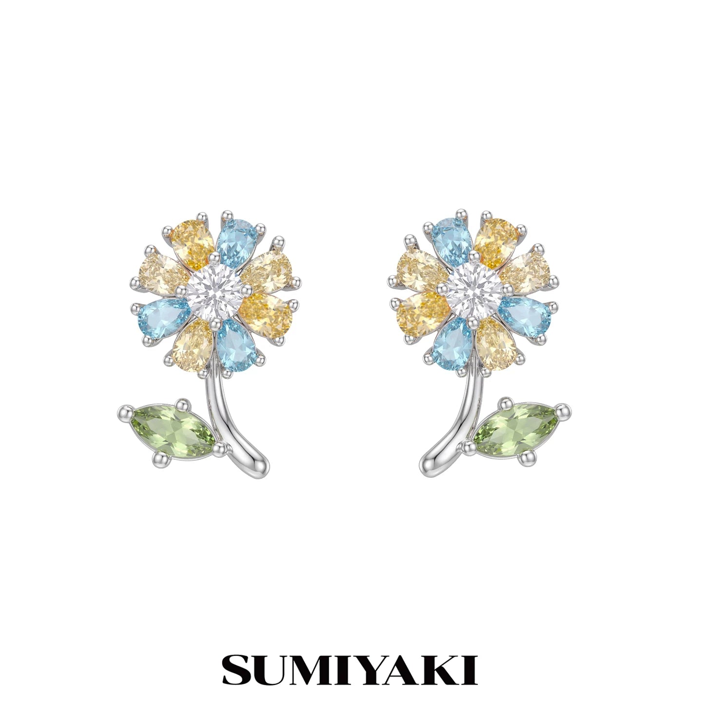 SUMIYAKI Exquisite Diamond-encrusted Stacked Earrings