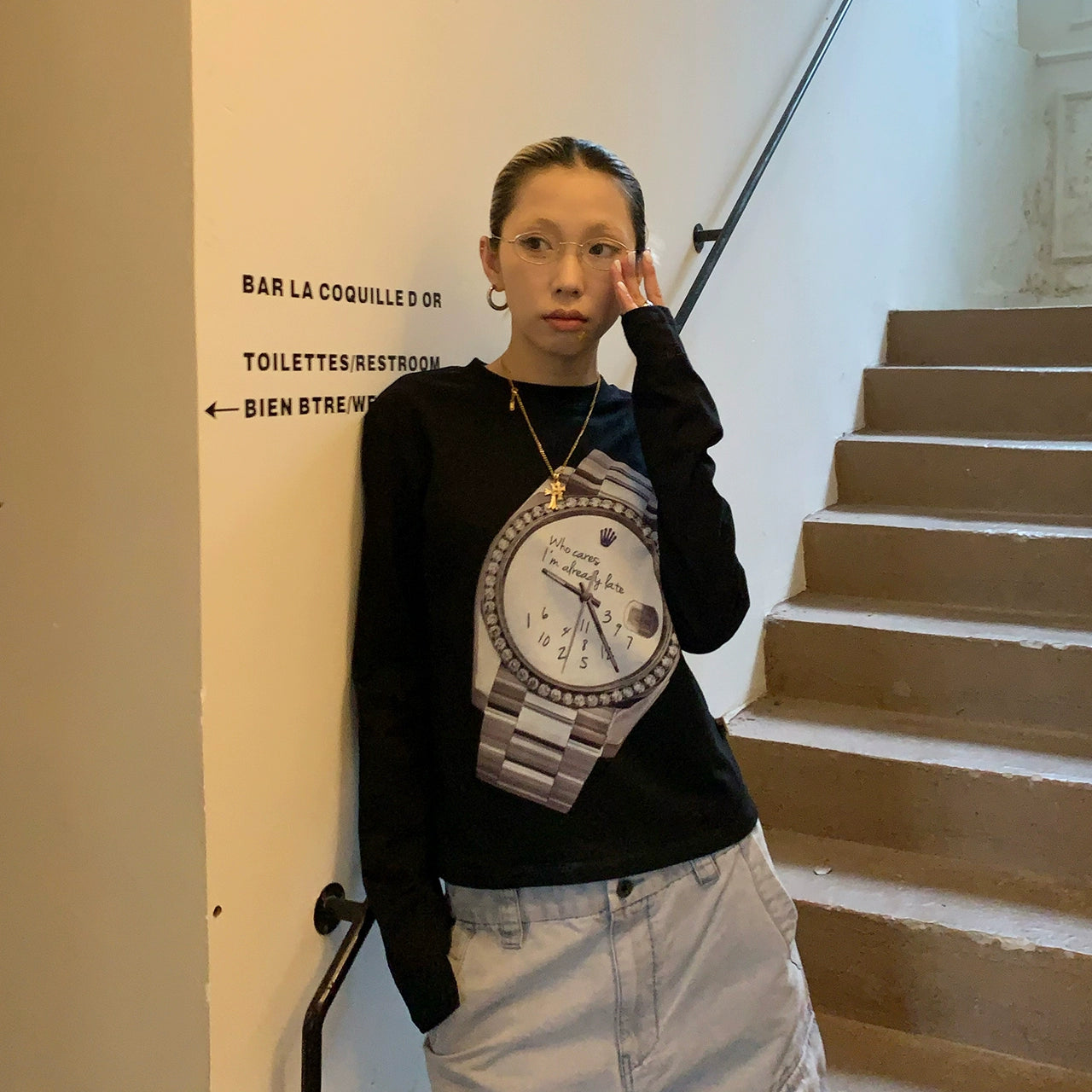 MMBBT Watch Printed Short Slim Long Sleeves