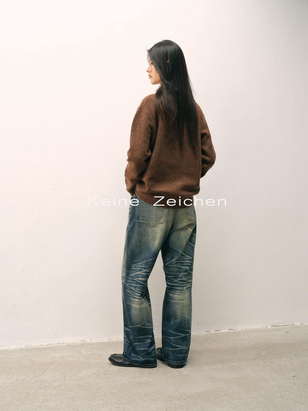 NO LOGO Loose Straight Progressive Blue Retro Jeans
