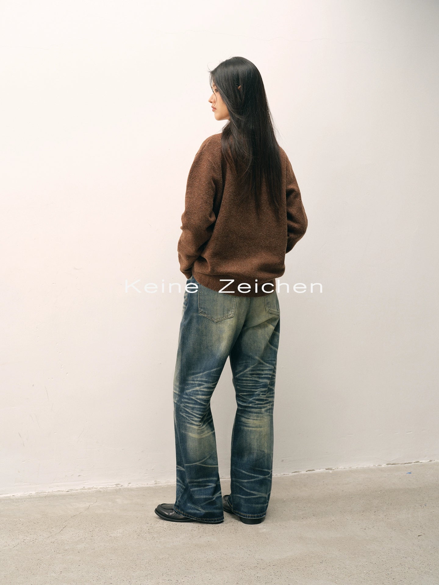 NO LOGO Loose Straight Progressive Blue Retro Jeans