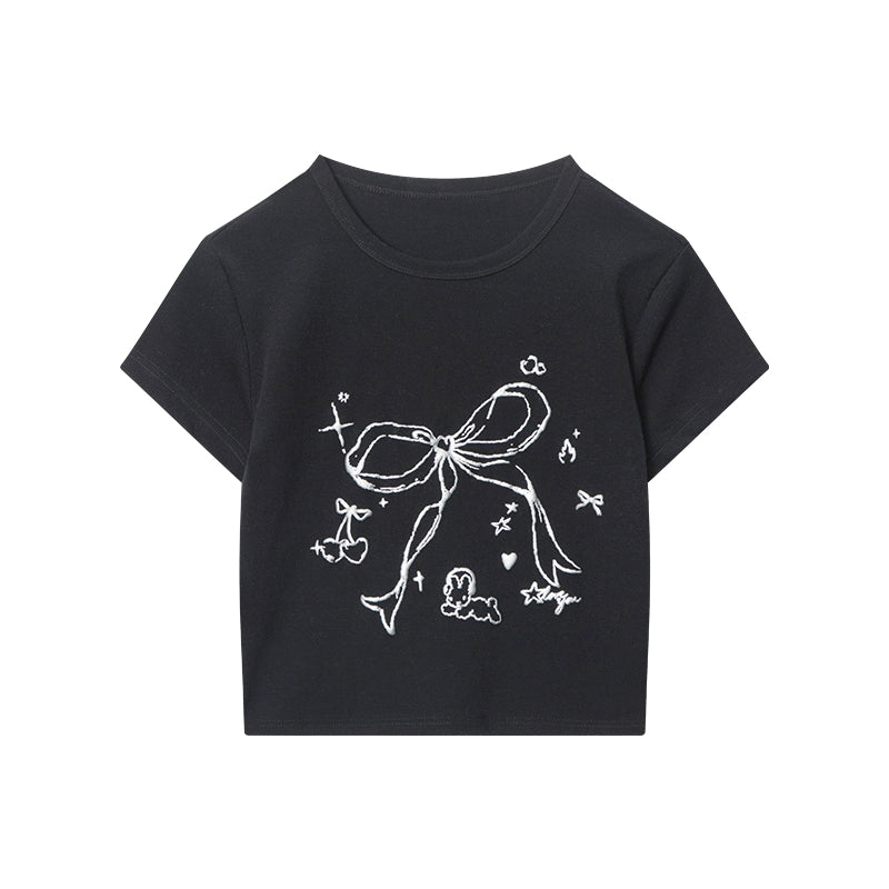 AIRHOOD Bow Print Short Tee