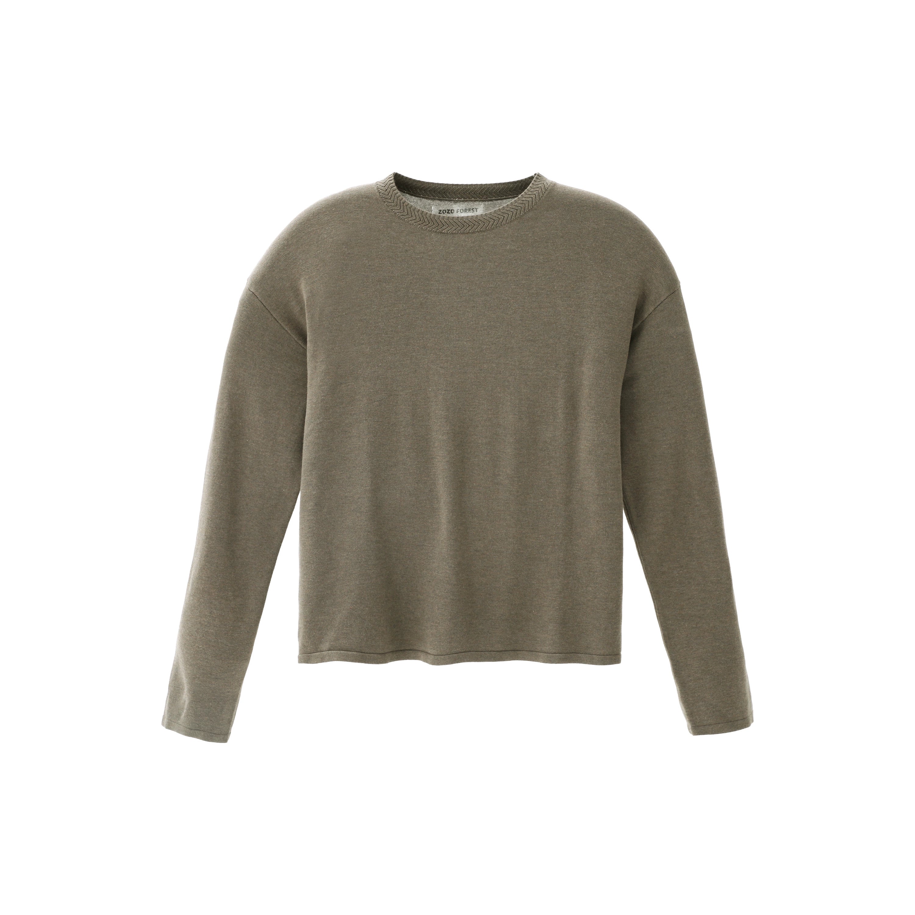 ZOZOFOREST Row Style Wheat Ear Collar Old Money Basic Commuter Base Knitted Long Sleeve