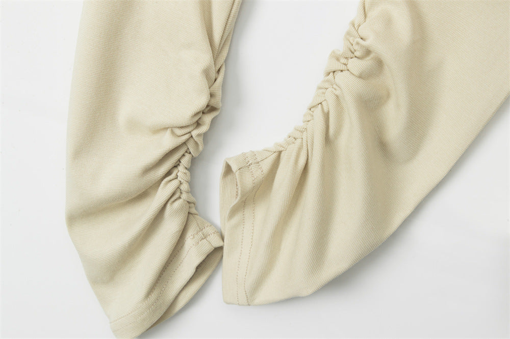 Nariele V-neck Waist Slim Slim Long Sleeves