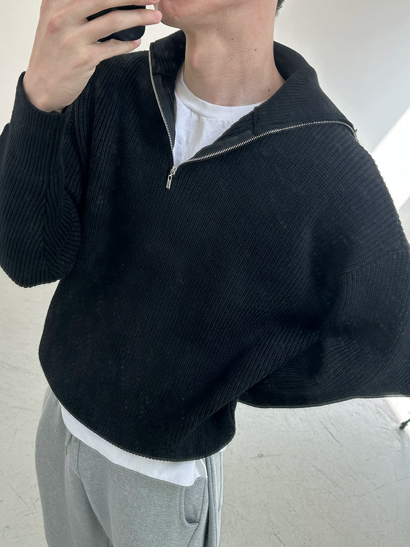 COLN Vintage Turtleneck Zip-up Sweater