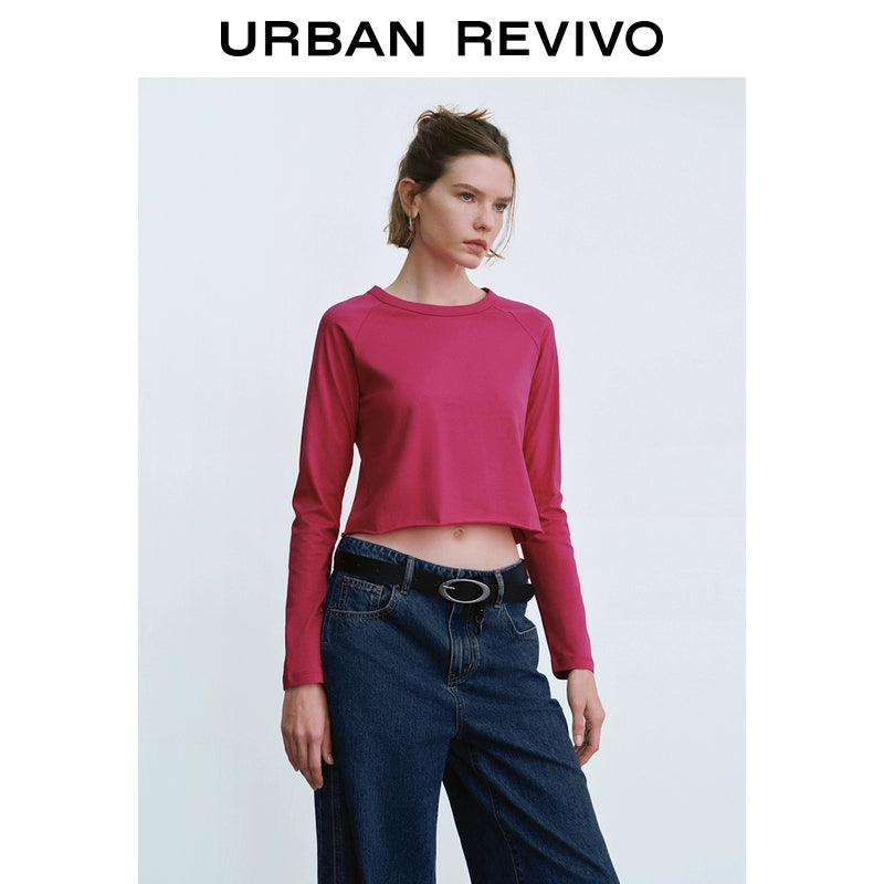 URBAN REVIVO Fun Pattern Crew Neck Long Sleeve
