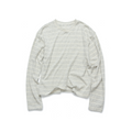 Set for Life Striped Lazy Casual Short Wide Crew Neck Long Sleeve