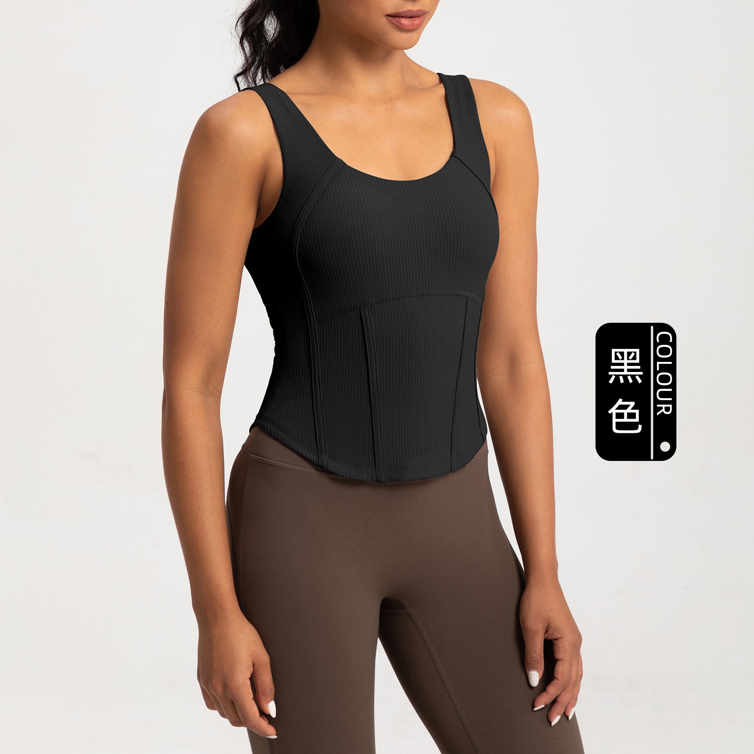 Athena Lulu Skinny Belly Ribbed Top with Chest Pads