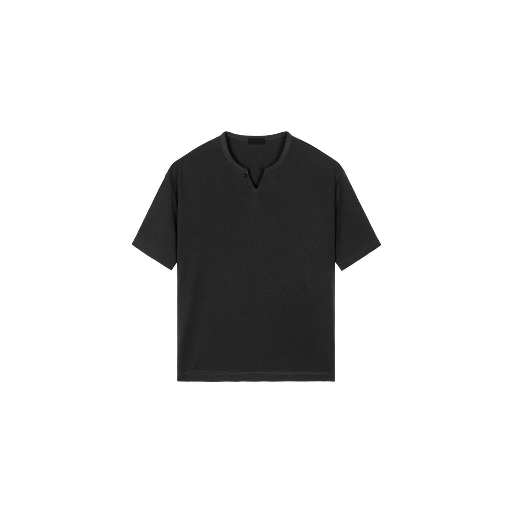 PLUS NO LOGO V-neck Tencel Wool Casual Tee