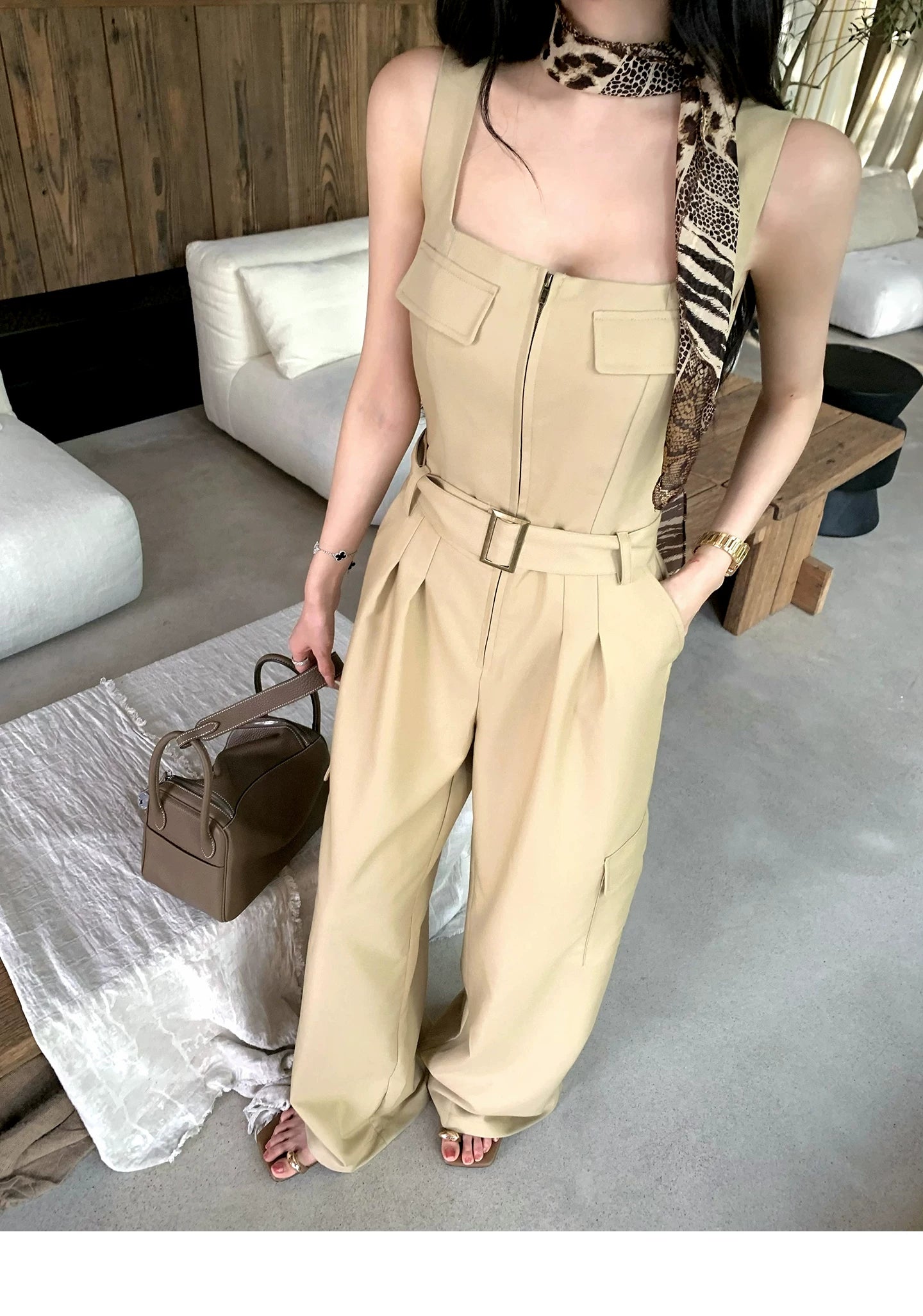 Barb Chill Tube Top Slim Wide Leg Jumpsuit