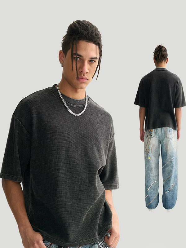 FIVEMEN Vintage Crew Neck Casual Tee