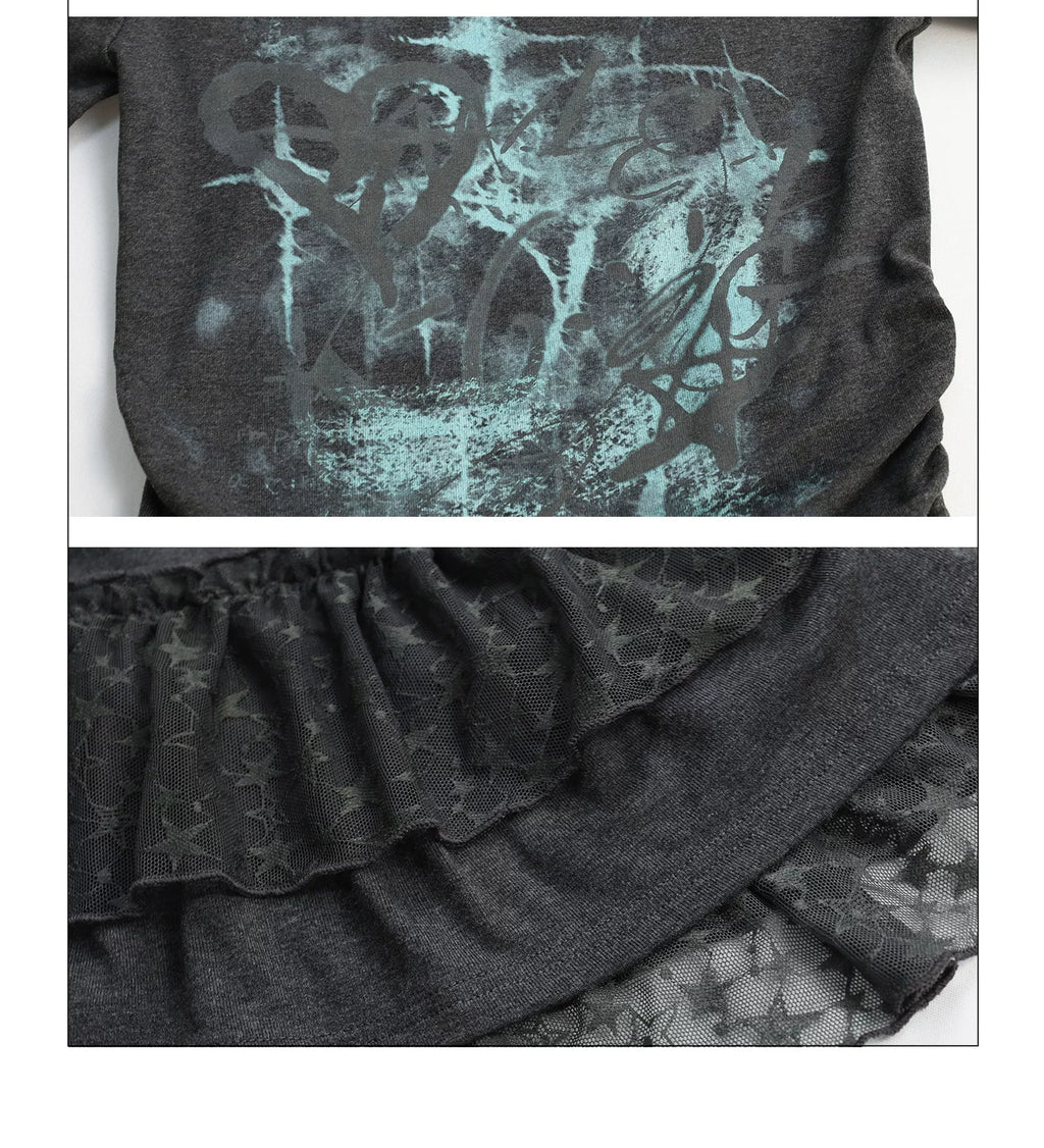 Girlyhalo Asymmetrical Fake Two Casual Tee