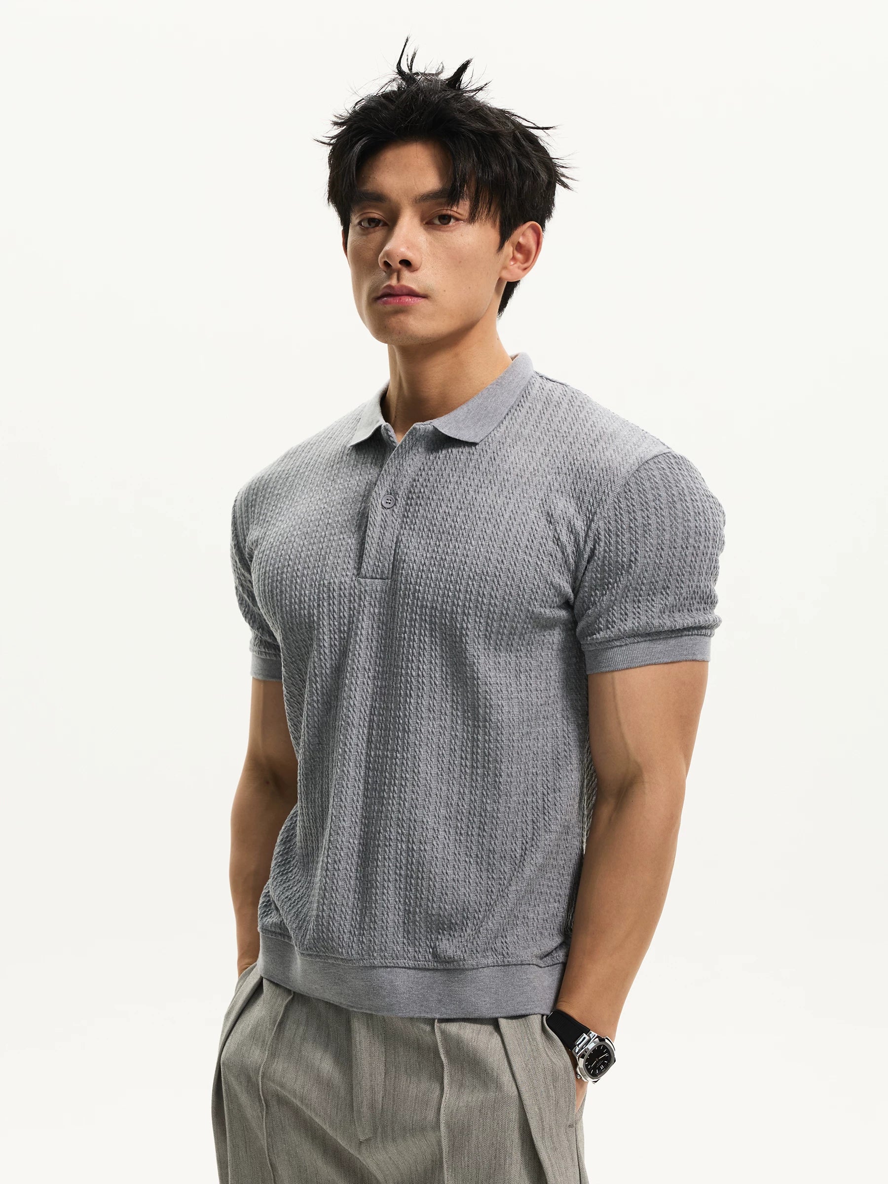 DAY NY Retro Casual Straight-shouldered POLO Shirt
