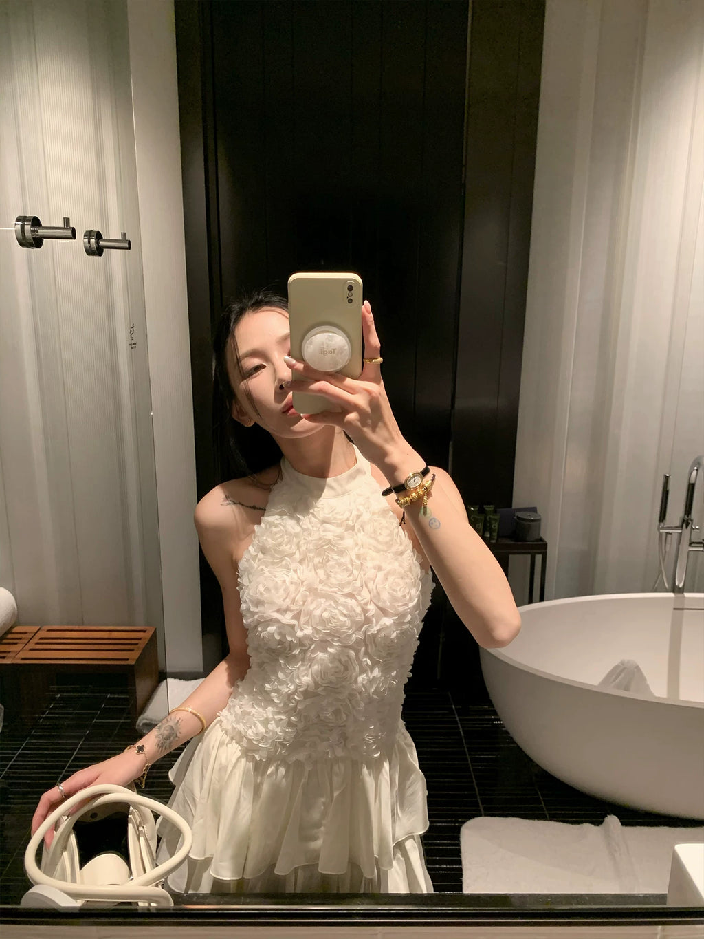 YOUNG KYLIN Neck Sleeveless Backless Waist Dress