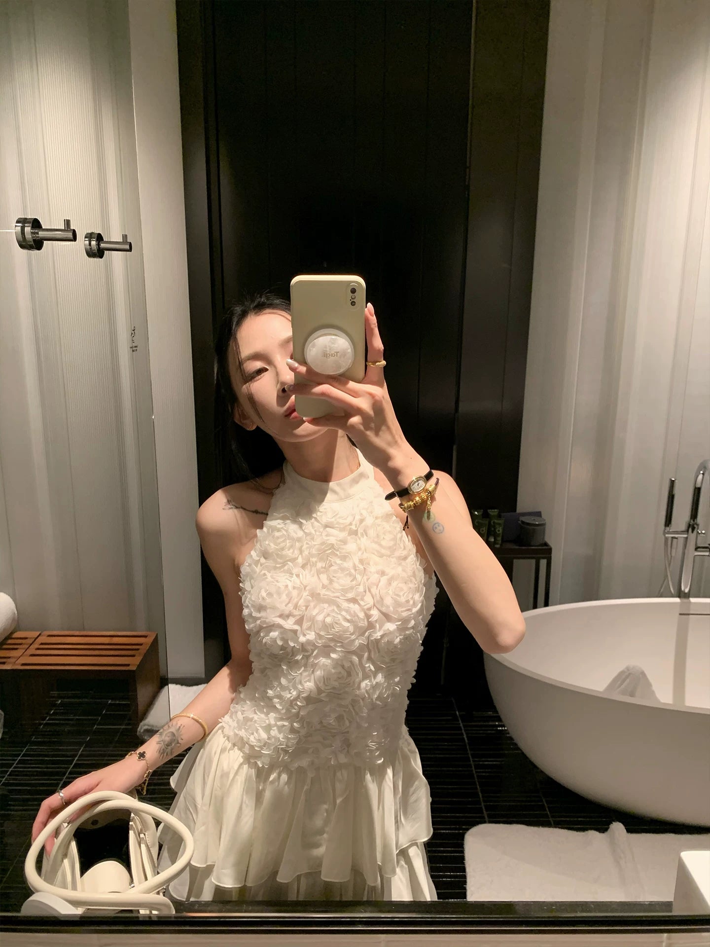 YOUNG KYLIN Neck Sleeveless Backless Waist Dress