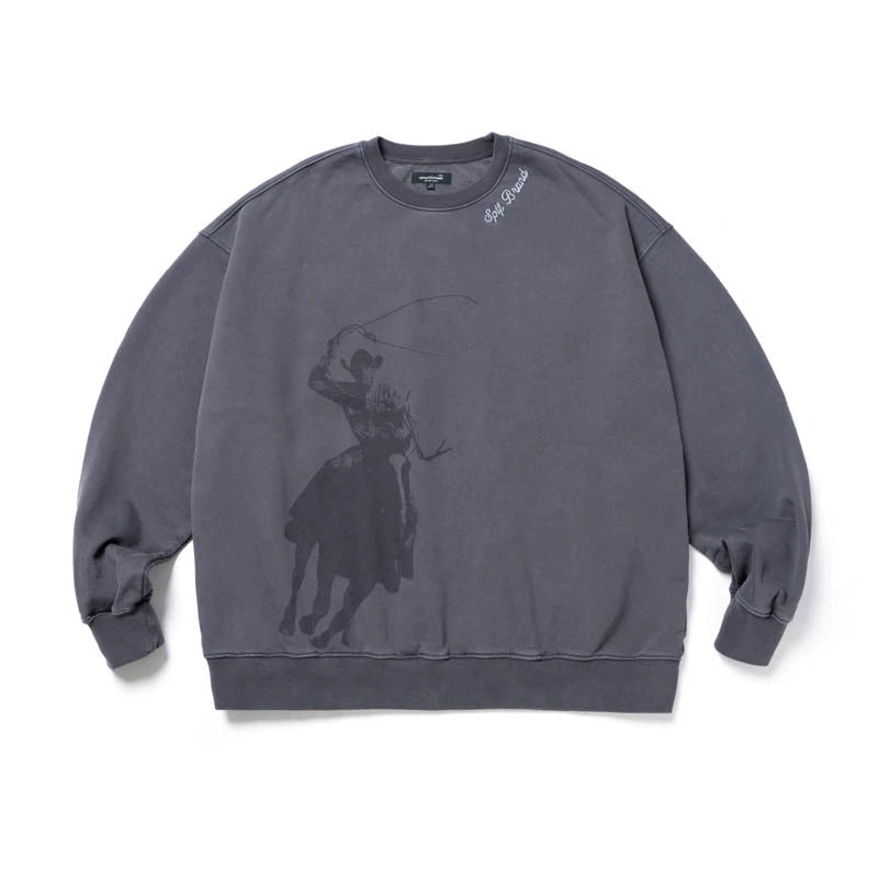 SUPERTOFU Makes Old Denim Pattern Crew Neck Sweater