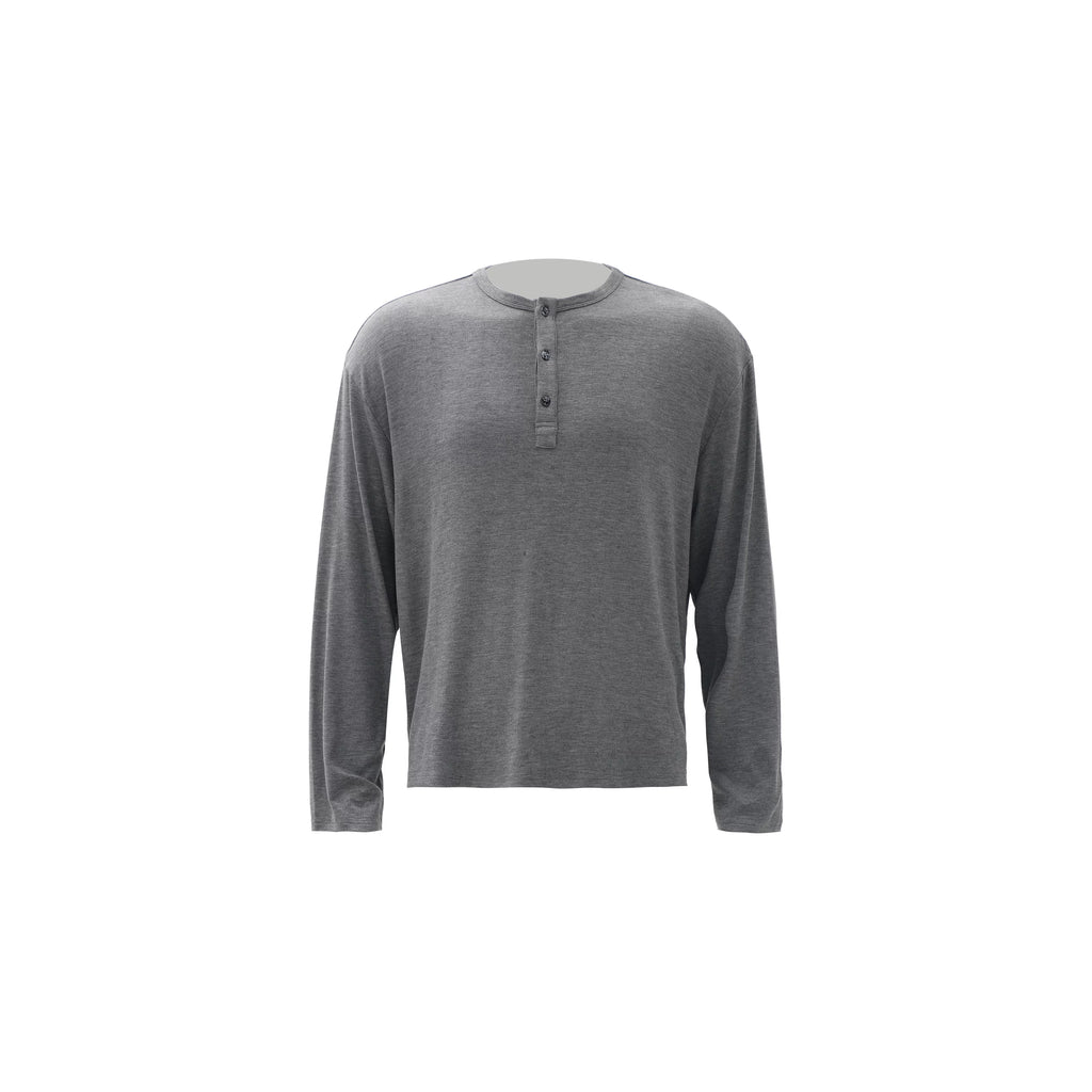 ZOZOFOREST Soft Waxy Light Henry Neck Long-sleeved Sweater