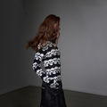 No E Mosen Striped Jacquard Wool Double Zip Slim Fit Cardigan Jacket