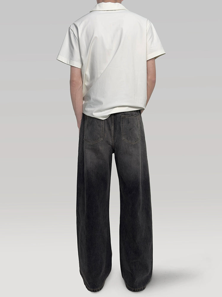 PLUS NO LOGO Washed Old Ink Splashing Jeans