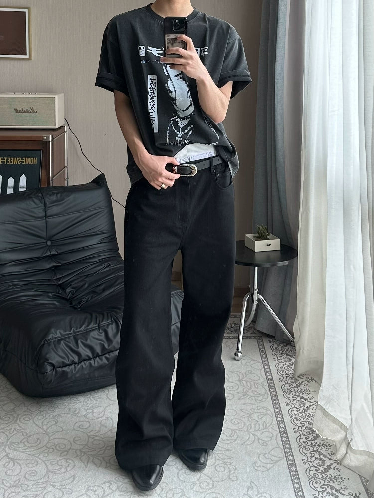 TumBlerine Loose Boxy Washing Water Old Printing Tee