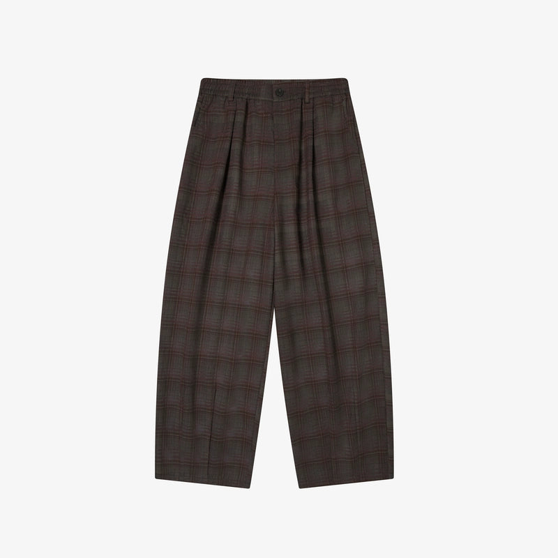 TGNS Vintage Abraded Plaid Wide Leg Pants