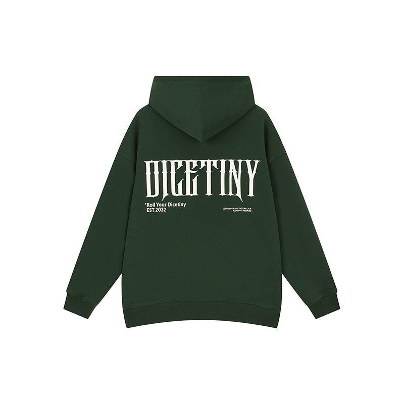 DICETINY Back Logo Three-dimensional Printing Hooded Sweater