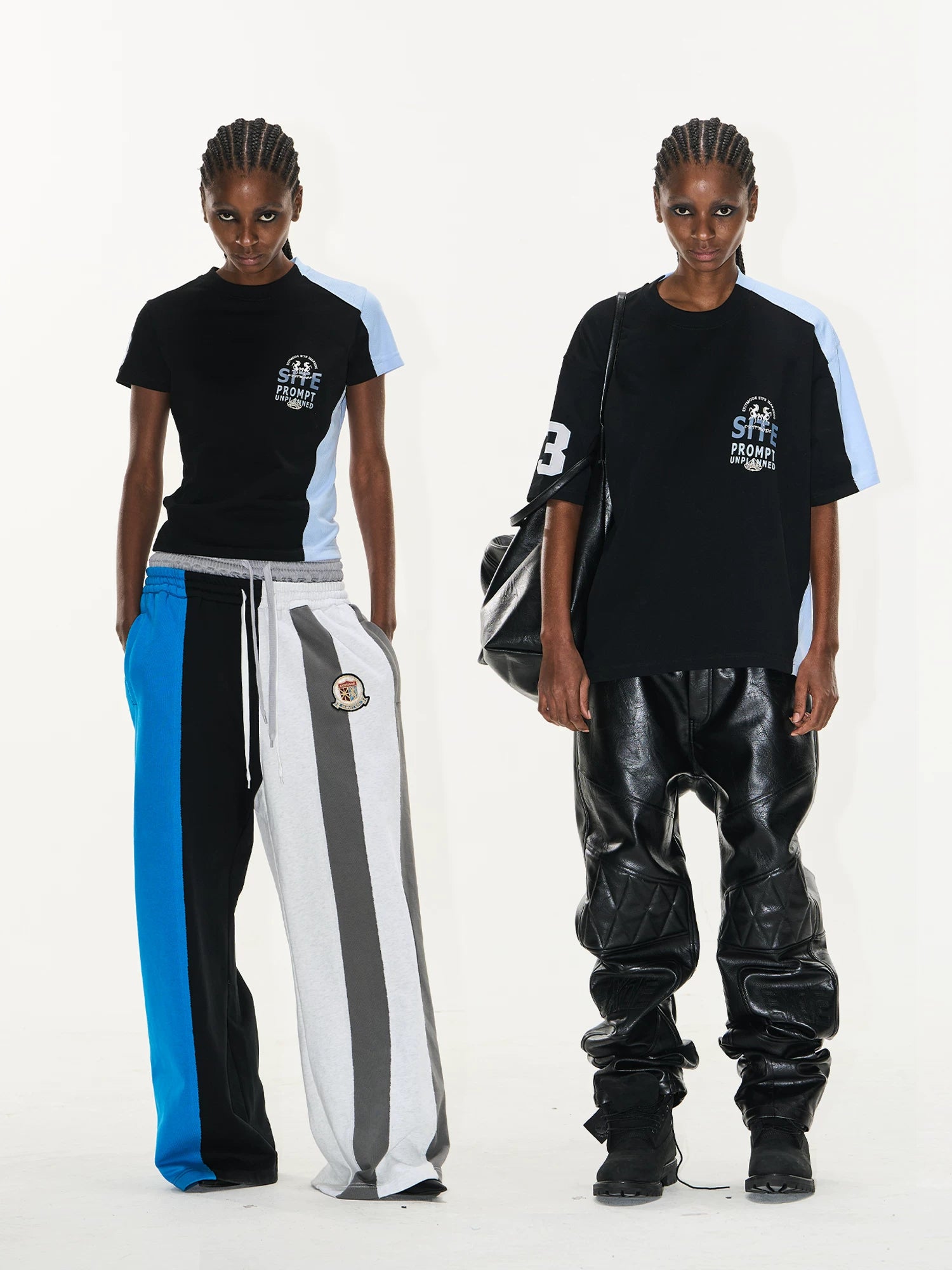 BLINDNOPLAN Rough Contrast Splicing Sports Tee