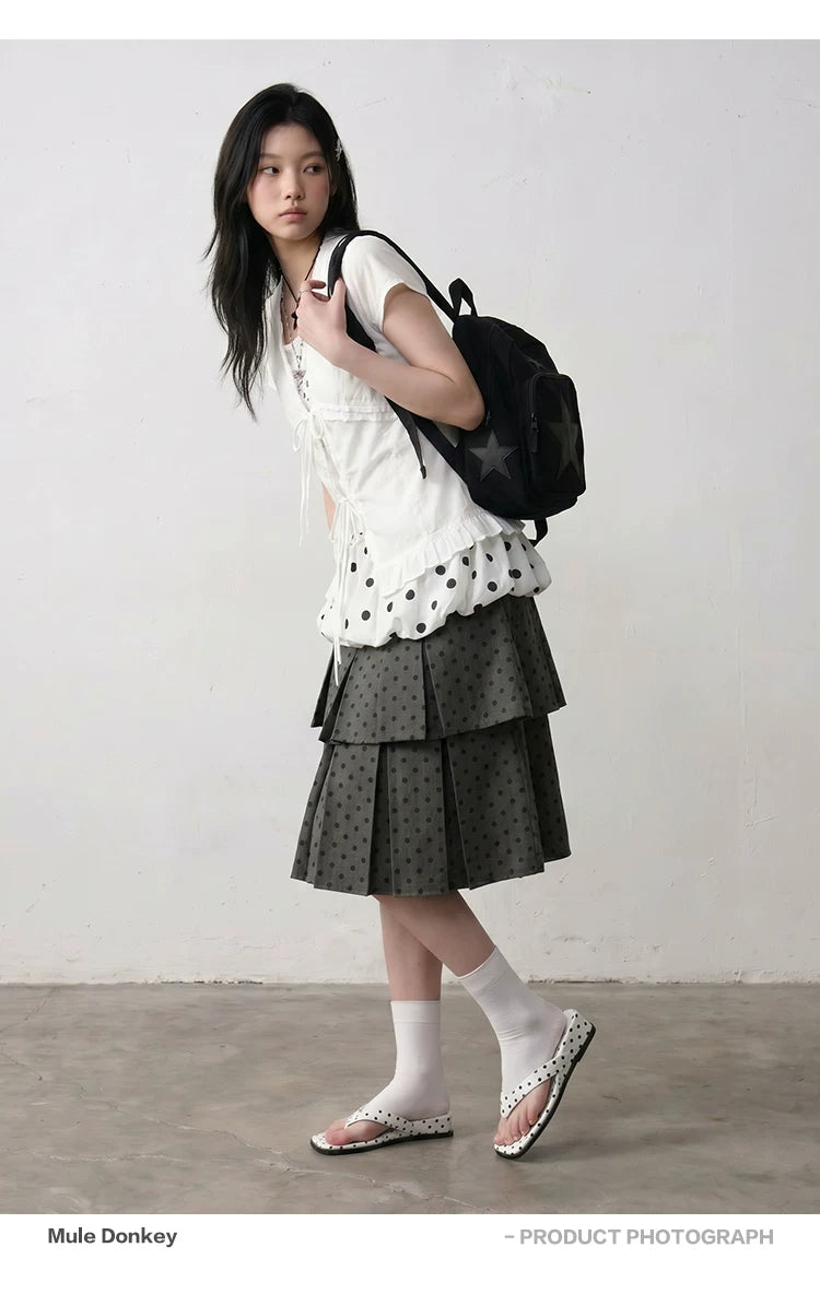 Donkey Polka Dot Wedge Heel Wear Platform Slippers