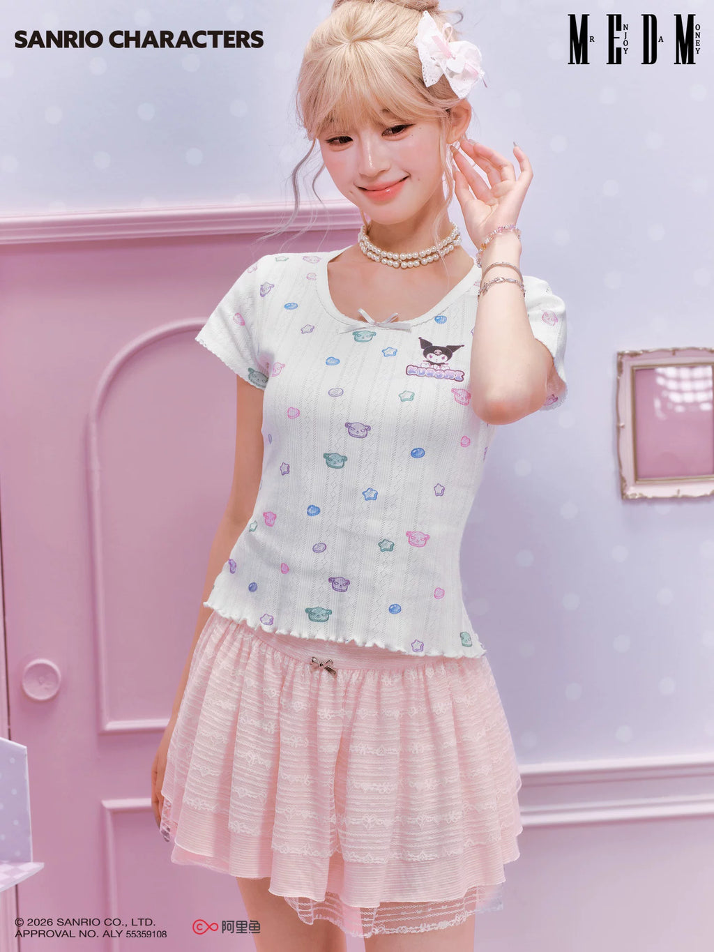 MEDM Candy Printed Knitted Casual Tee