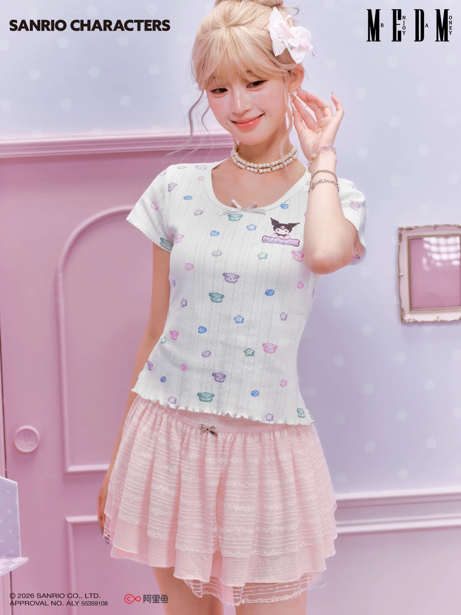 MEDM Candy Printed Knitted Casual Tee