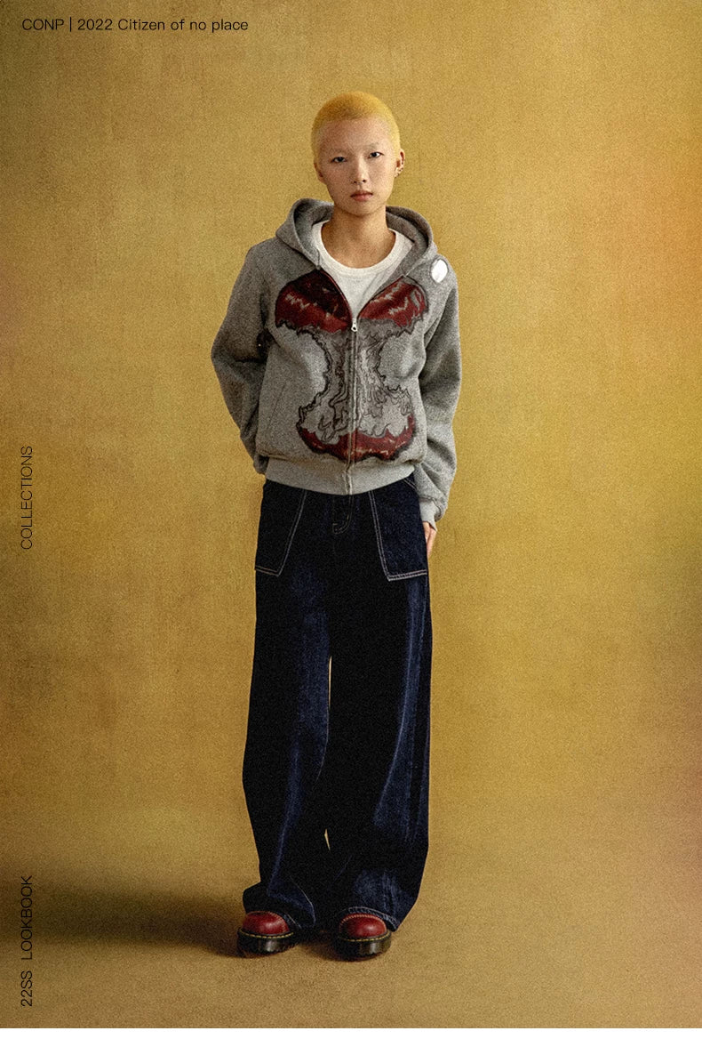 CONP Vintage Fleece Hooded Short Sweater