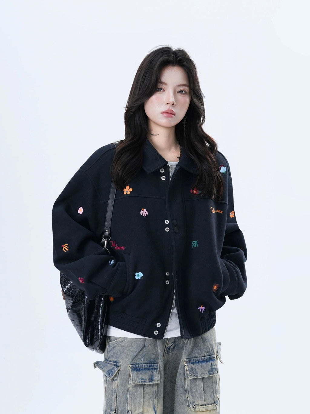 Zuocisankon Vintage Small Embroidered Loose Jacket